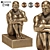 Muscle Man Seating Statue - Gold/Silver/Bronze 3D model small image 1