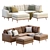 Isaac Modern Leather Sectional Set 3D model small image 1