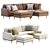 Isaac Modern Leather Sectional Set 3D model small image 2