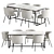 Modern Nordic Dining Set with Cisilia Chair 3D model small image 1