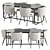 Modern Nordic Dining Set with Cisilia Chair 3D model small image 2