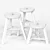 Modern Wooden Stool Set Varieties 3D model small image 5