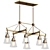 Modern Linear Chandelier Warm Brass 3D model small image 1