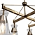 Modern Linear Chandelier Warm Brass 3D model small image 2
