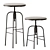 Linen Seat Swivel Stool 3D model small image 1