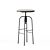 Linen Seat Swivel Stool 3D model small image 2