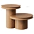 Oro Natural Walnut Tiered Side Table 3D model small image 1