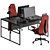 Workspace Bundle - Desk and Chair 3D model small image 2