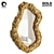 Elegant Gold Asymmetrical Mirror 3D model small image 1