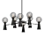 ABELINA L16 Ceiling Chandelier Black-Grey 3D model small image 1