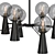 ABELINA L16 Ceiling Chandelier Black-Grey 3D model small image 2