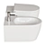 Designer Wall-Hung Toilet & Bidet 3D model small image 2