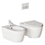 Designer Wall-Hung Toilet & Bidet 3D model small image 5