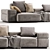 Modern Brick Lane 2-Seater Sofa 3D model small image 2