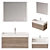 Modern Wood Vanity Set With Integrated Lighting 3D model small image 1