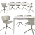 Elegant Torino Table & Hamilton Chair 3D model small image 2