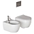 Moon Ceramic Bathroom Set 3D model small image 3