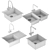 Kitchen Sink Set & Faucets 3D model small image 6