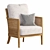 Handwoven Rattan Accent Chair 3D model small image 1