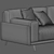 Stylish Arflex Frame Two-Seater Sofa 3D model small image 3