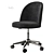 Inès Velvet Office Swivel Chair 3D model small image 6