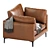 Contemporary Adams Armchair Design 3D model small image 3