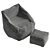 Morgan Charcoal Lounge Chair: Premium Corduroy 3D model small image 5