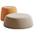 Boca Fabric Pouf: S/L, 3D-Ready 3D model small image 2