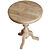 Classic Oak Round Side Table 3D model small image 2
