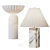 Fluted White Porcelain Table Lamp 3D model small image 1