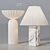 Fluted White Porcelain Table Lamp 3D model small image 2