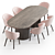 Modern Tania Rounded Moon Table 3D model small image 2