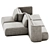 Saba Italia GALA 3-Piece Fabric Sofa 3D model small image 2