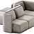 Saba Italia GALA 3-Piece Fabric Sofa 3D model small image 3