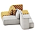 Saba Italia GALA 3-Piece Fabric Sofa 3D model small image 6