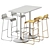 Modern Garden Set: High Table & Stool 3D model small image 6