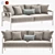Les Jardins Teak Outdoor Sofa 3D model small image 1
