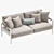 Les Jardins Teak Outdoor Sofa 3D model small image 2
