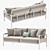 Les Jardins Teak Outdoor Sofa 3D model small image 3