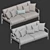 Les Jardins Teak Outdoor Sofa 3D model small image 5