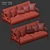 Les Jardins Teak Outdoor Sofa 3D model small image 6