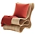 Elegant Reform Wood Lounge Chair 3D model small image 2