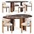 Organic Elegance Dining Set 3D model small image 1