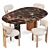 Organic Elegance Dining Set 3D model small image 2