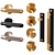 GOTHAM Brass Door Handle Set 3D model small image 1