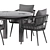 Modern 3-Piece Rattan Dining Set 3D model small image 4