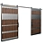 Rustic Wood Barn Door Screen 3D model small image 2