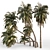 Coconut Palm Trees Set 3D model small image 1