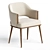 Velvet Upholstered Contemporary Dining Chair 3D model small image 2