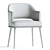 Velvet Upholstered Contemporary Dining Chair 3D model small image 3